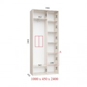 Шафа-купе Стандарт 100х45х240