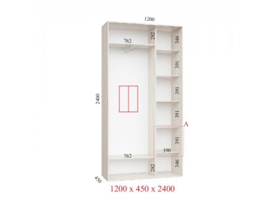 Шафа-купе Стандарт 120х45х240