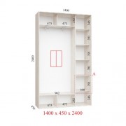 Шафа-купе Стандарт 140х45х240