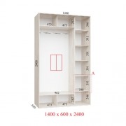 Шафа-купе Стандарт 140х60х240