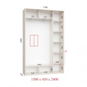 Шафа-купе Стандарт 150х45х240
