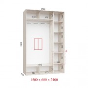 Шафа-купе Стандарт 150х60х240