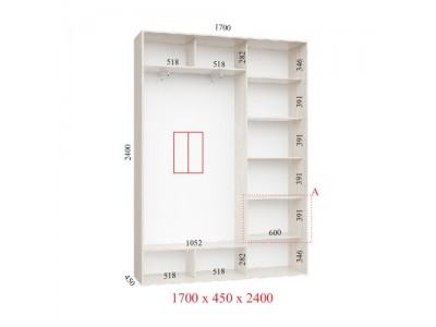 Шафа-купе Стандарт 170х45х240
