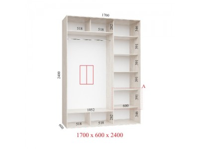 Шафа-купе Стандарт 170х60х240