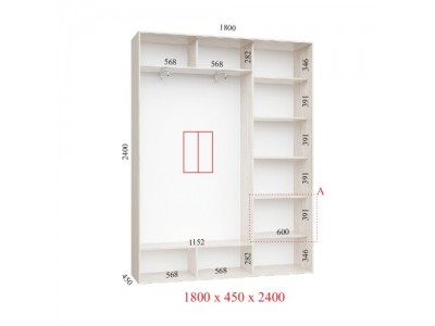 Шафа-купе Стандарт 180х45х240