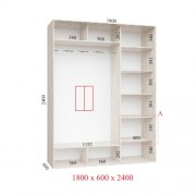 Шафа-купе Стандарт 180х60х240
