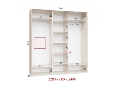 Шафа-купе Стандарт 220х60х240