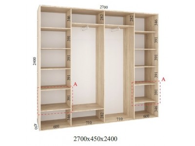 Шафа-купе Стандарт 270х45х240
