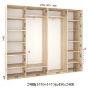 Шафа-купе Стандарт 290х45х240