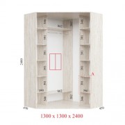 Кутова шафа-купе Стандарт 130х130х45х240