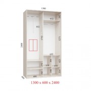 Шафа-купе Люкс 130х60х240