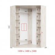 Кутова шафа-купе Стандарт 140х140х45х240