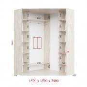 Кутова шафа-купе Стандарт 150х150х45х240