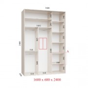 Шафа-купе Люкс 160х60х240