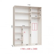 Шафа-купе Люкс 170х60х240