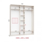 Шафа-купе Комфорт 180х45х240