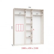 Шафа-купе Комфорт 180х60х240