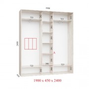 Шафа-купе Комфорт 190х45х240