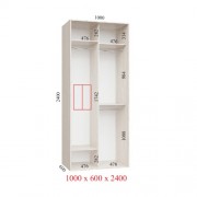 Шафа-купе Ультра 100х60х240