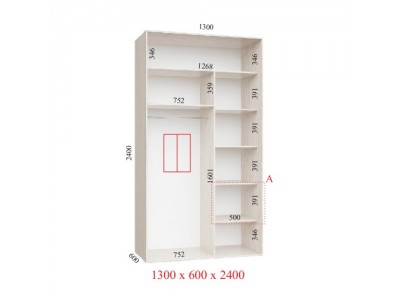 Шафа-купе Ультра 130х60х240
