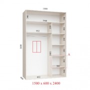 Шафа-купе Ультра 150х60х240