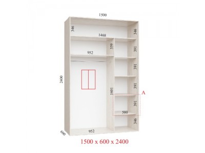 Шафа-купе Ультра 150х60х240