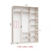 Шафа-купе Ультра 170х60х240