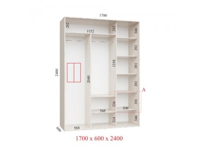 Шафа-купе Ультра 170х60х240