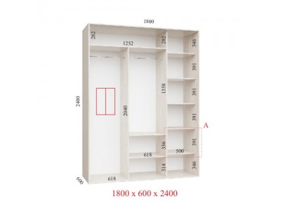 Шафа-купе Ультра 180х60х240