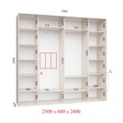 Шафа-купе Ультра 250х60х240