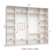 Шафа-купе Ультра 270х60х240