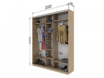 Шафа-купе Тридверна 200х240х45
