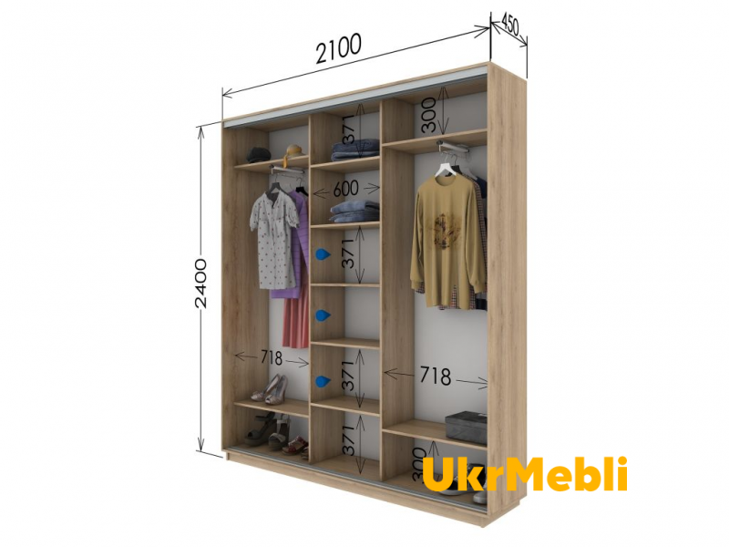 Шафа-купе Тридверна 210х240х45 Шафа-купе Тридверна 210х240х45