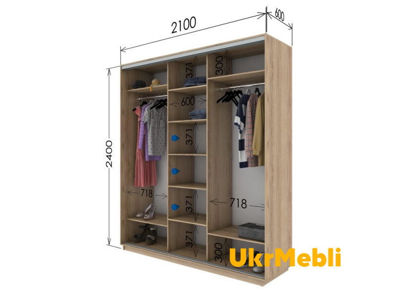 Шафа-купе Тридверна 210х240х60 Шафа-купе Тридверна 210х240х60