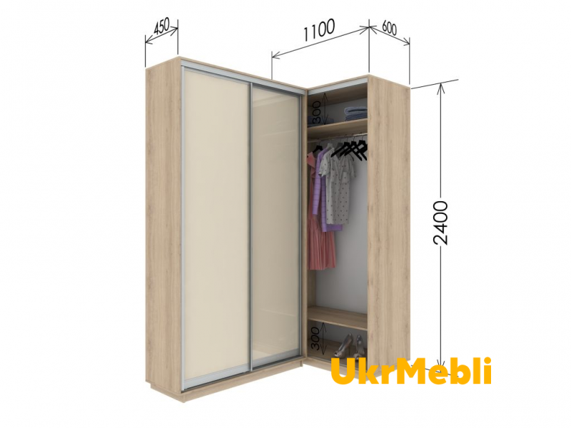 Приставна шафа-купе 110/45х240х60 Приставна шафа-купе 110/45х240х60